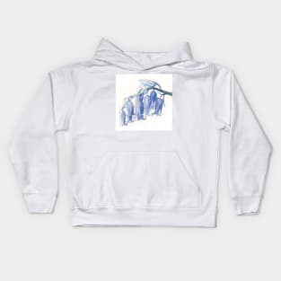 Bluebells watercolour painting Kids Hoodie